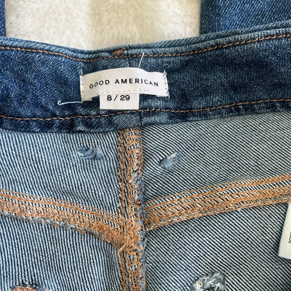 *GOOD AMERICAN Good Legs Straight Indigo Distressed Jean 8/29 NWT O-25 - Picture 5 of 13